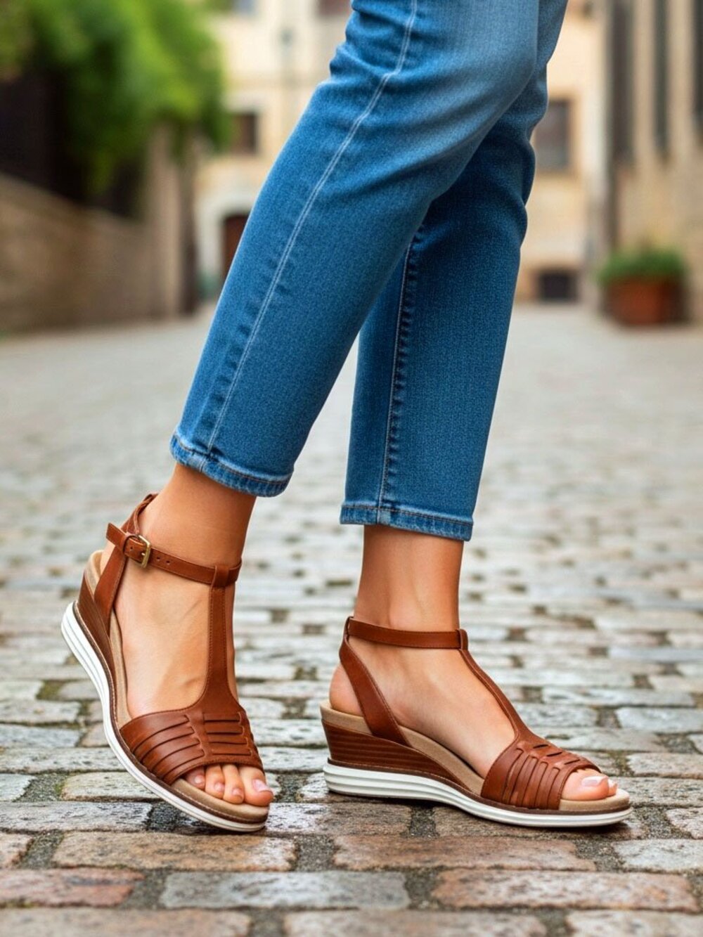 Cole Haan Original Herschel Wedge Brown Leather W17132 Women Size 8.5B